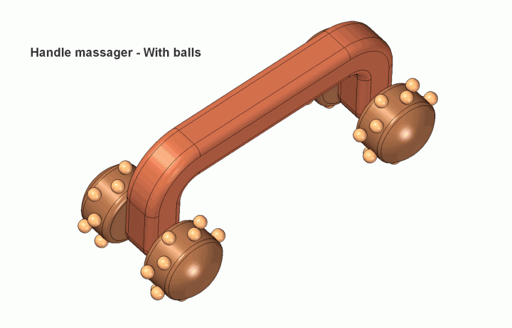 Handle massager with balls