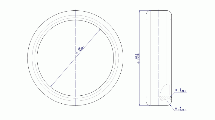 Curtain tie back (Ring version) - Drawing