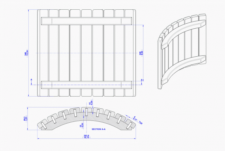 Wooden pillow plan - Assembly drawing