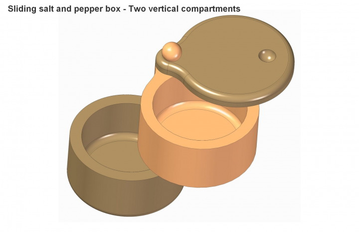 Sliding spice box (two vertical compartments) plan
