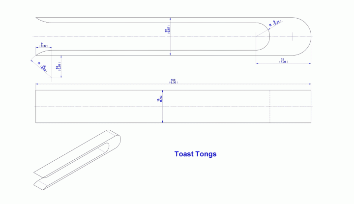 Kitchen tongs - Drawing