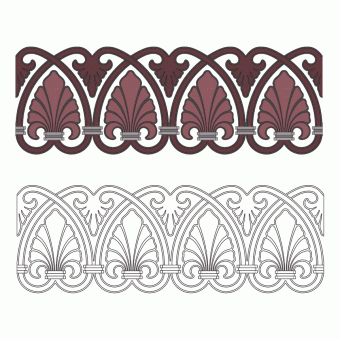 Antefix in the form of a palmette frieze pattern