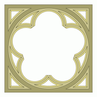 Cinquefoil Gothic tracery window pattern