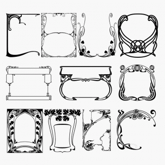 Collection of 11 decorative frames