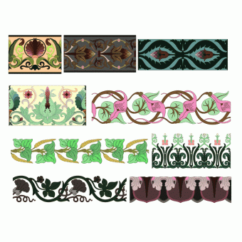 Collection of floral frieze designs