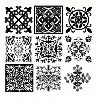 Collection of square ornaments