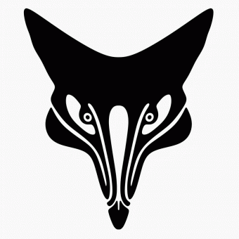Stencil pattern of a fox's head