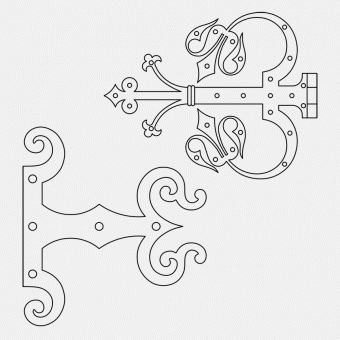 Medieval door hinge plate patterns