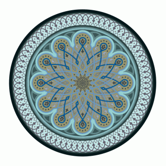 Oriental round interlaced ornament