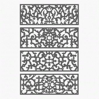 Ornamental Elizabethan perforated rail patterns