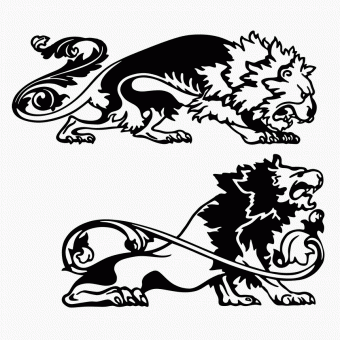 Ornamental lion vectors