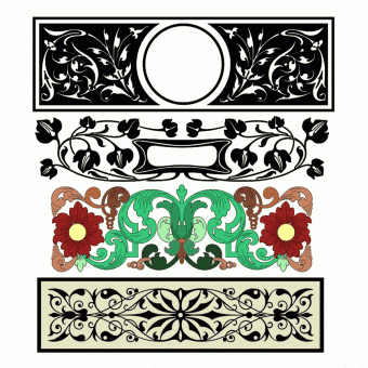 Rectangular ornamental book designs