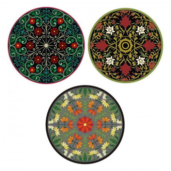 Round floral ornamental designs