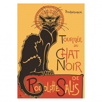 Grußkarte Reprint eines Posters von Théophile Steinlen La Chat Noir Cabaret 