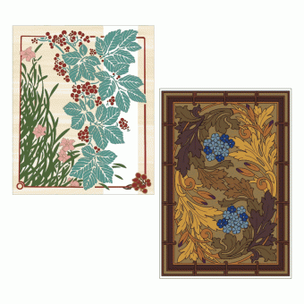 Two floral patterns suitable for marquetry