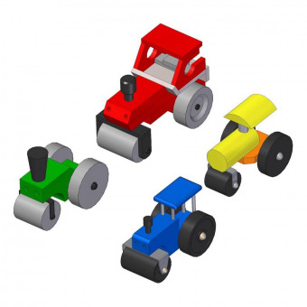Wooden road roller toy