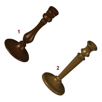 Turned wooden candlestick plans and 3D models