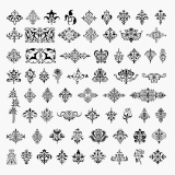Collection of ornamental design elements