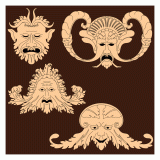 Grotesques from carved panels