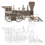 Illustration of a steam locomotive