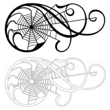 Ornamental scrolls with spider net