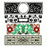 Rectangular ornamental book designs
