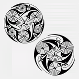 Spiral Celtic designs from the Book of Durrow