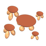 Round stools and table plan