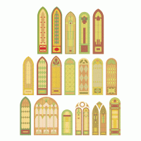 Arch stained glass window patterns