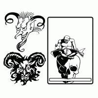 Three devil illustrations