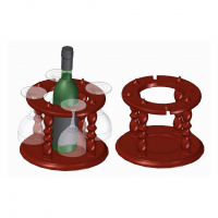 Wine bottle and glass holder plan