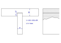 Dimensioning of through dado joint