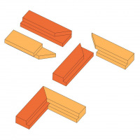 Lapped miter joint of rebated frame