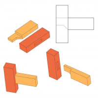 Sloped haunched barefaced mortise and tenon joint