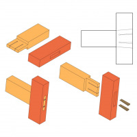 Wedged mortise and tenon joint