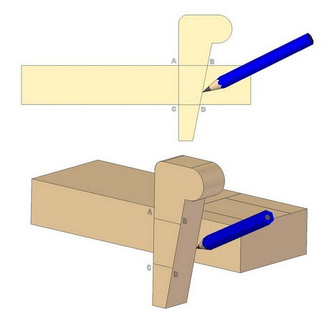 Marking the keyed mortise and tenon joint