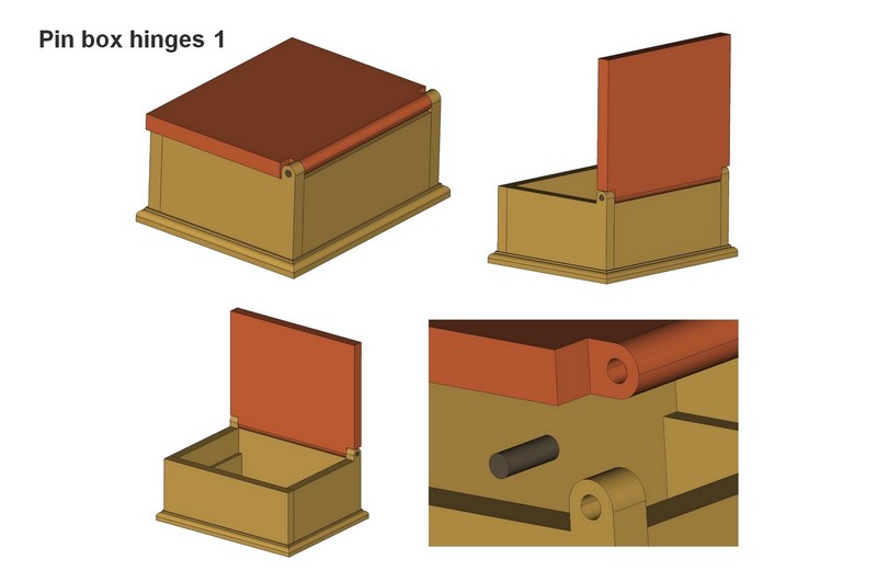 Wooden pin box hinges 1