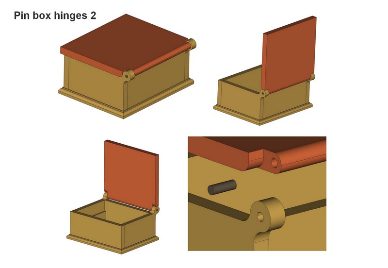 Wooden pin box hinges 2